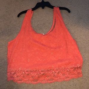 pink crop top
